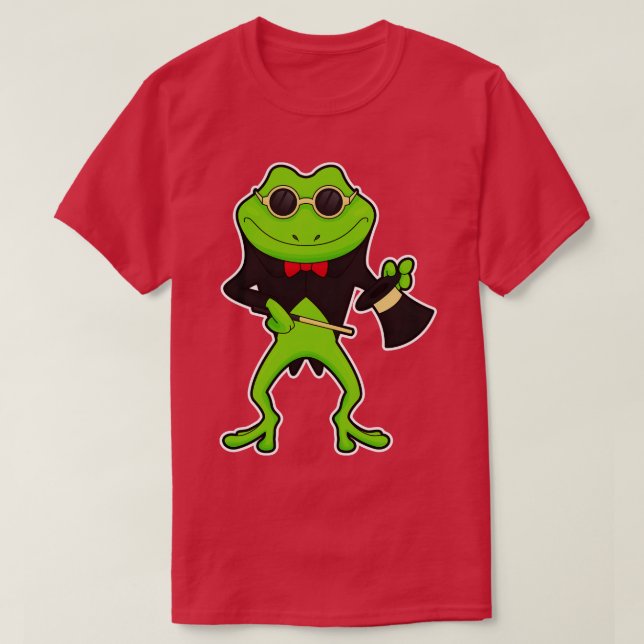 Camiseta Sapo como Mágico com Chapéu de Varinha Mágica (Frente do Design)