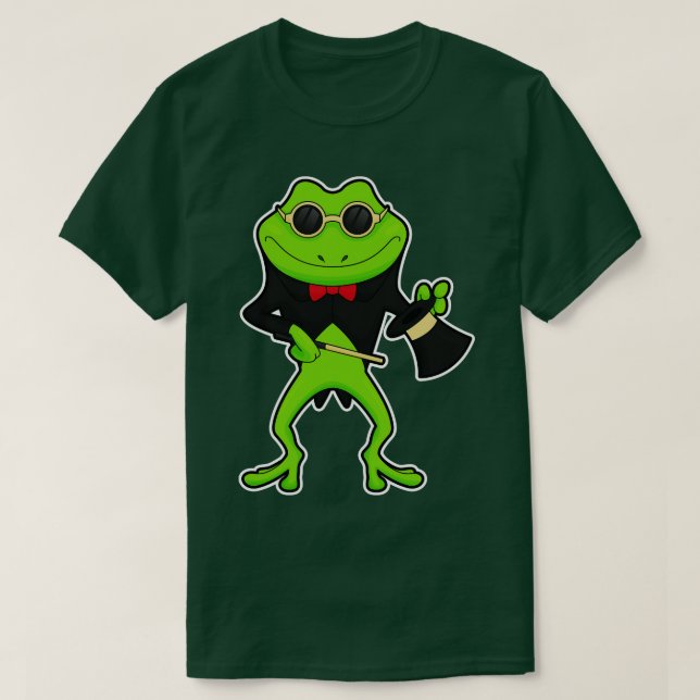 Camiseta Sapo como mágico com chapéu de varinha mágica (Frente do Design)
