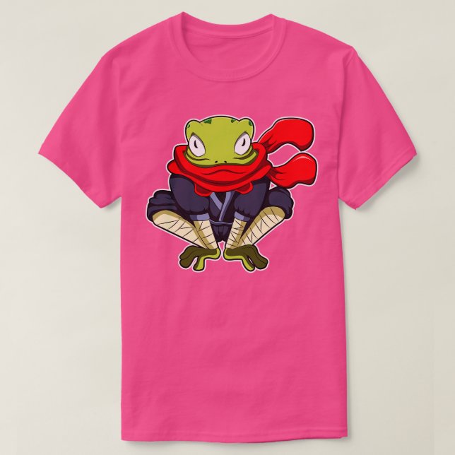 Camiseta Sapo como Ninja com Scarf (Frente do Design)