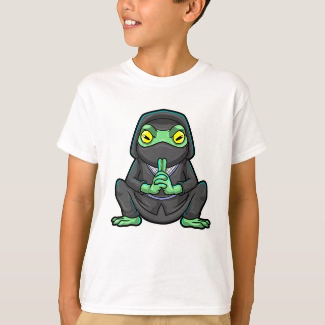 Camiseta Sapo como Ninja em preto (Frente)