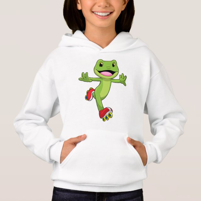 Camiseta Sapo como patinador inline com patins de rolimã (Frente)