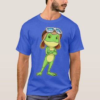 Camiseta Sapo como Piloto com Óculos de Chapéu