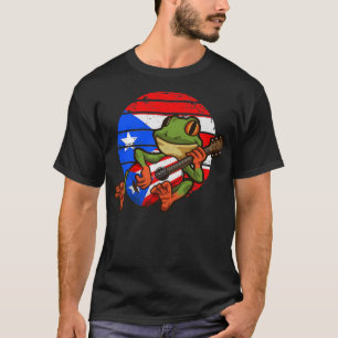 Camiseta Sapo Coqui Tocando ViolãoPorto Rico Animal152