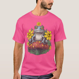 Camiseta Sapo Cottagecore Com Sapos De Cogumelo