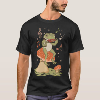 Camiseta Sapo Cottagecore Tocando Harmônica