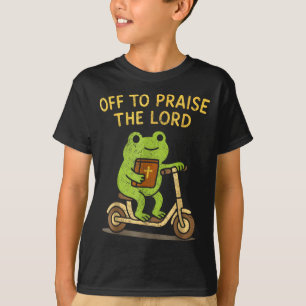 Camiseta Sapo Cristão Vai Louvar ao Senhor