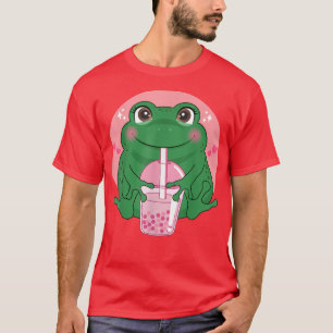 Camiseta Sapo Cute Kawaii Boba Bubble Tea Women Men Tea Bo