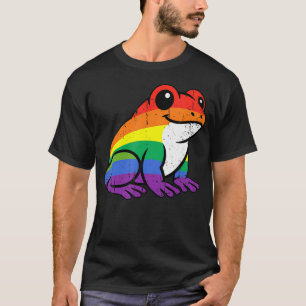 Camiseta Sapo da Bandeira do Arco-Íris Orgulho Gay Aliado L