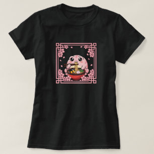 Camiseta Sapo da chuva Kawaii comendo macarrão Ramen Japonê