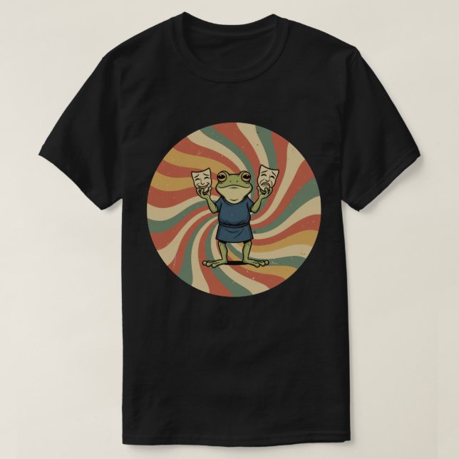 Camiseta Sapo da Comédia & Tragédia - Máscaras de Teatro Re (Frente do Design)