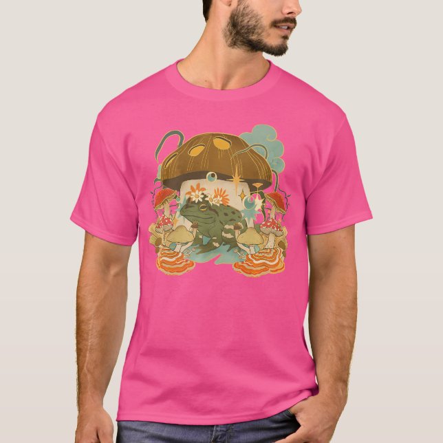 Camiseta Sapo De Algodão Escuro Goblincore E Mus (Frente)