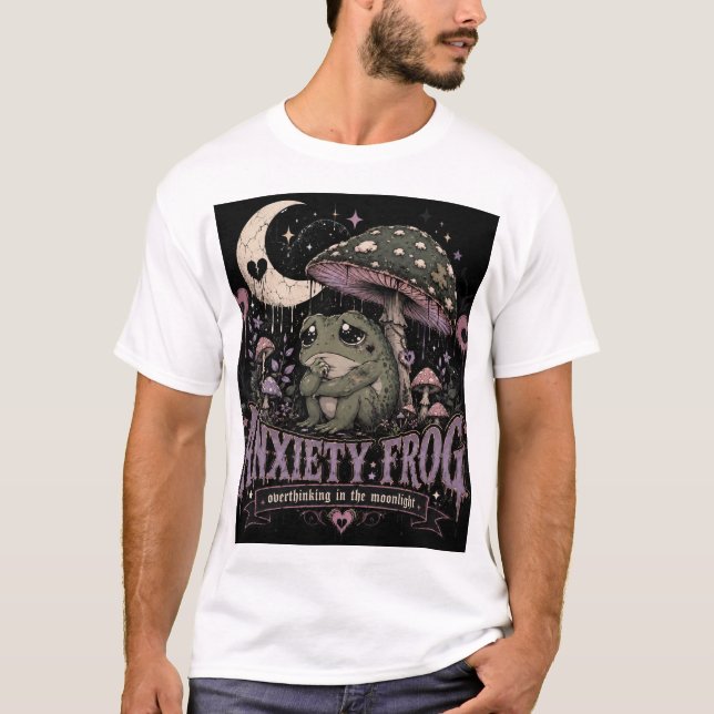 Camiseta Sapo de Ansiedade Design Luar Pensativo (Frente)