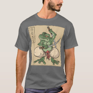 Camiseta Sapo de Arte Retroativa Japonês Samurai Katana