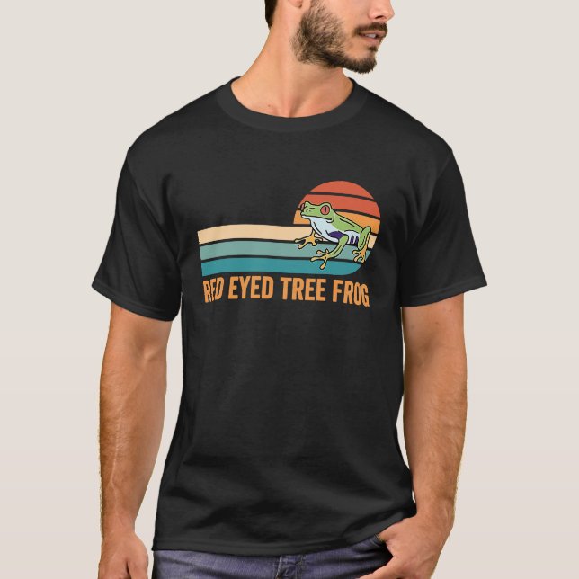Camiseta Sapo de árvore de olhos vermelhos retrô (Frente)