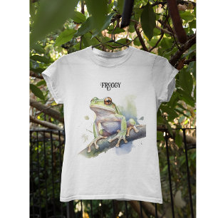 Camiseta Sapo de árvore em aquarela fofa, personalizado