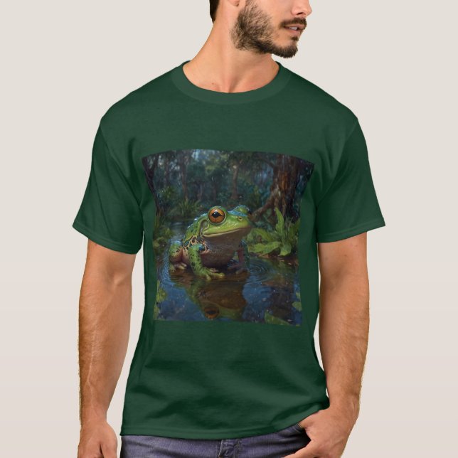 Camiseta Sapo de árvore em uma cena de vida selvagem de pon (Frente)