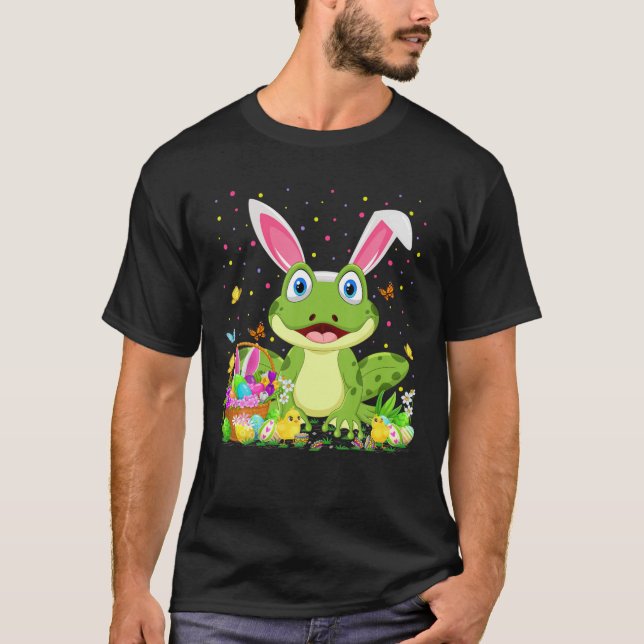 Camiseta Sapo de Árvore páscoa Coelho de Ovo Caça Pasta de  (Frente)