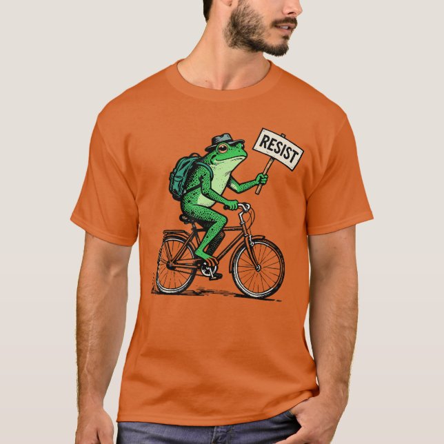 Camiseta Sapo De Bicicleta Resistir Sapo De Protesto De Por (Frente)