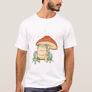 Camiseta Sapo de Cottagecore com cogumelo