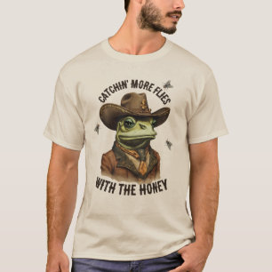 Camiseta Sapo de cowboy engraçado moscas ocidentais persona