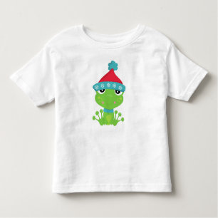 Camiseta Sapo de inverno, Sapo bonito, Sapo Verde, Escarf,
