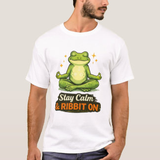 Camiseta Sapo de Ioga "Mantenha a Calma & Coaxar"