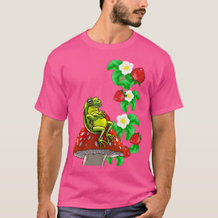 Camiseta Sapo De Morango De Cama De Cogumelos Natureza Anim