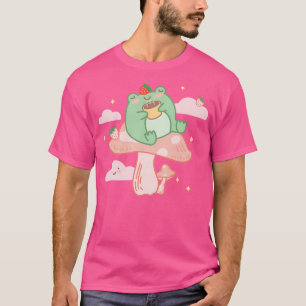 Camiseta Sapo De Morango De Kawaii No Algodão De Anime Rosa