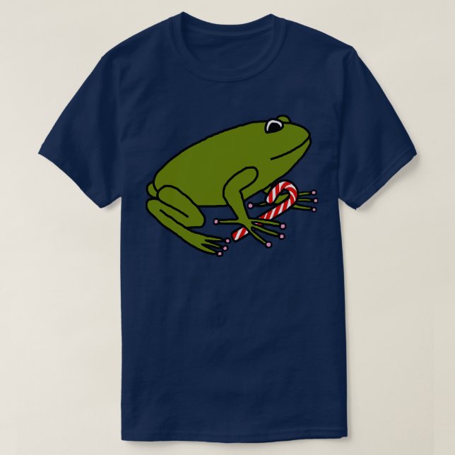 Camiseta Sapo de Natal com Candy Cane (Frente do Design)