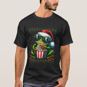 Camiseta Sapo de Natal Comendo Pipoca Suor de Natal Feio