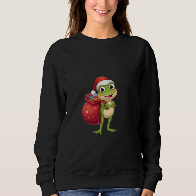 Camiseta Sapo de Natal Fofo com Sacola de Presente - Sapo d (Frente)