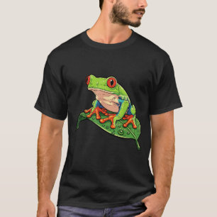 Camiseta Sapo de Olho Vermelho na Folha Animais da Floresta
