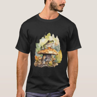 Camiseta Sapo De Sapos De Cores Aquáticas Em Natureza Selva