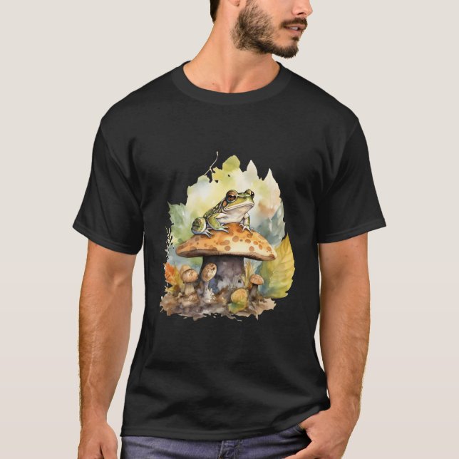 Camiseta Sapo De Sapos De Cores Aquáticas Em Natureza Selva (Frente)
