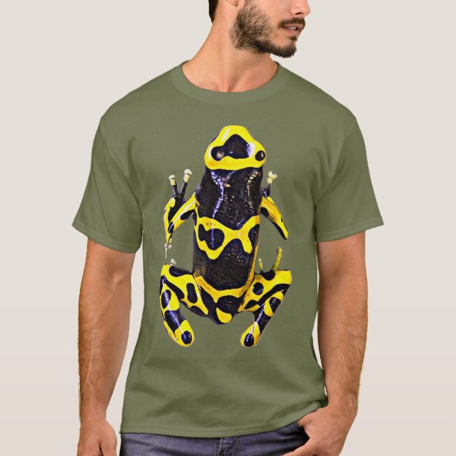 Camiseta Sapo de Seta Venenosa Amarelo Design Dart Veneno (Frente)