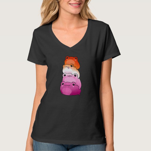 Camiseta Sapo De Sinalizador Lésbica Sapphic Prim Lgbtq (Frente)