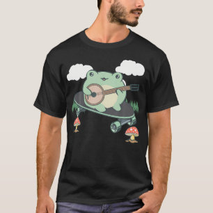 Camiseta Sapo de skate com estética Cottagecore tocando B