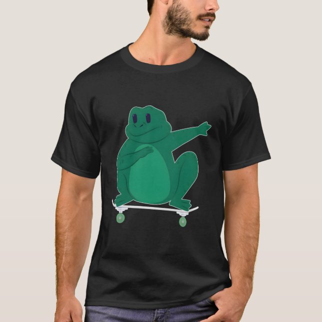 Camiseta Sapo De Skateboard Ou Toad No Skateboard Para (Frente)