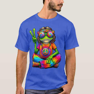Camiseta Sapo de Tingimento Hippieie Anos 60 70 Símbolo de 