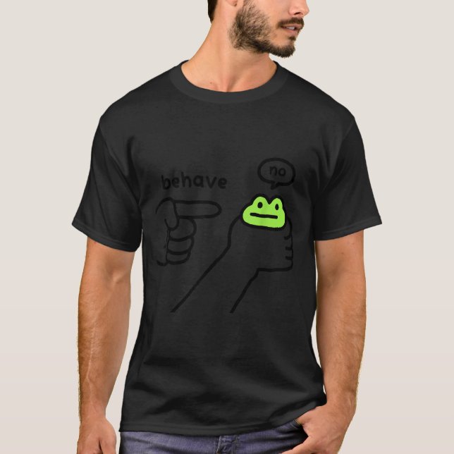 Camiseta Sapo Desonesto Sapo Engraçado Meme Se Comporte Não (Frente)