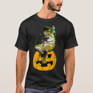 Camiseta sapo Dia de as Bruxas engraçado Pumpkin Samurai