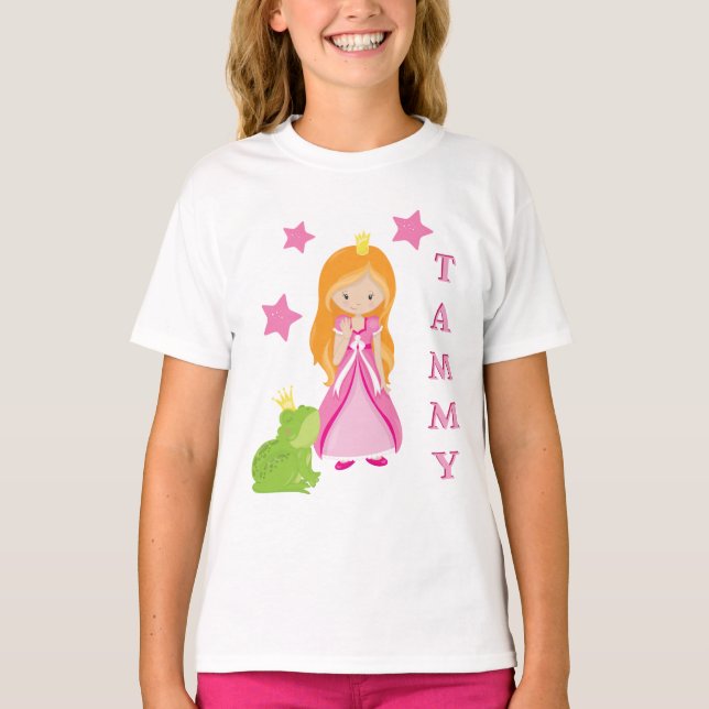 Camiseta Sapo E Estrelas De Princesas Personalizadas (Frente)