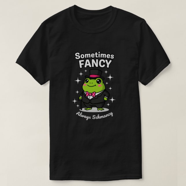 Camiseta Sapo Elegante e Chique com Cartola e Terno (Frente do Design)