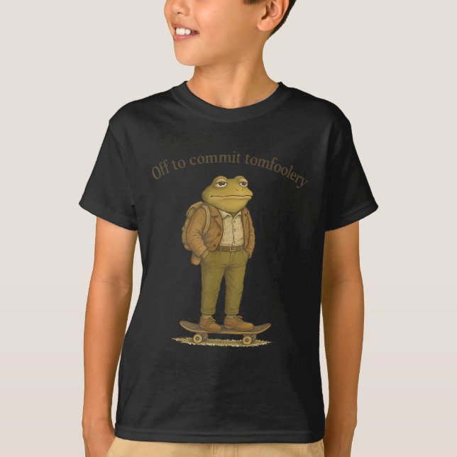 Camiseta Sapo Engraçado Bobo Humor Escuro Para Cometer Tom (Frente)