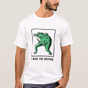 Camiseta Sapo Engraçado com Faca – Meme "Discordo Totalment