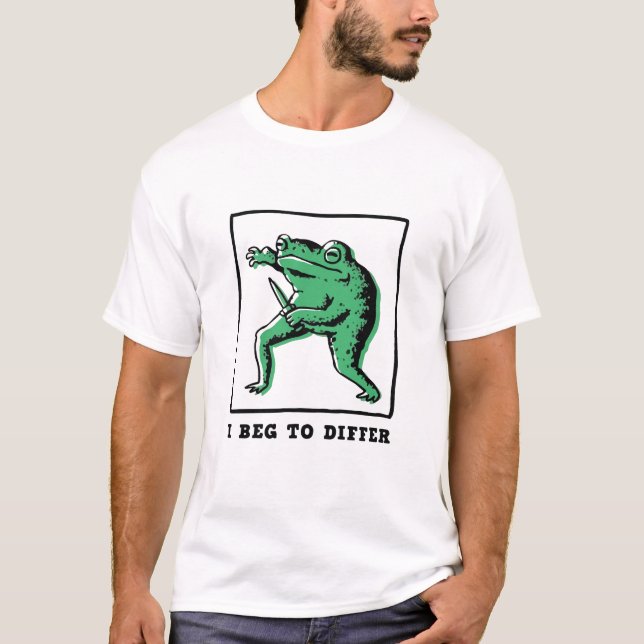 Camiseta Sapo Engraçado com Faca – Meme "Discordo Totalment (Frente)