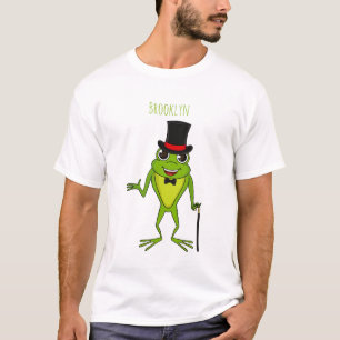 Camiseta Sapo engraçado com um desenho de chapéu superior