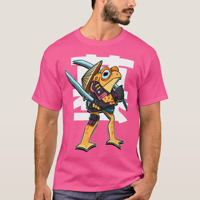Camiseta Sapo Engraçado do Guerreiro Samurai Japonês (Frente)