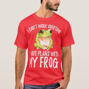 Camiseta Sapo Engraçado Que Não Posso Trabalhar Horas Extra