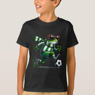 Camiseta Sapo Engraçado Sapo Gráfico Animal Jogando Socc
